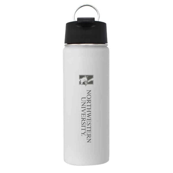 Northwestern University Wildcats 20 oz Laser Engraved White Impact Travel Tumbler Water Bottle/Mug