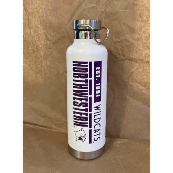 Northwestern University Wildcats 25 oz. h2go Journey Stainless Steel Insulated White Water Bottle