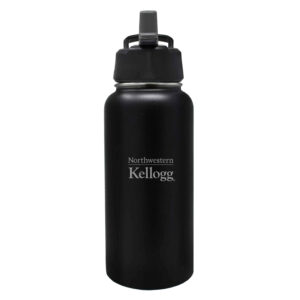 Northwestern I Kellogg Laser Engraved 32 oz. Black Boundless Vacuum Travel Tumbler with Sippy Lid