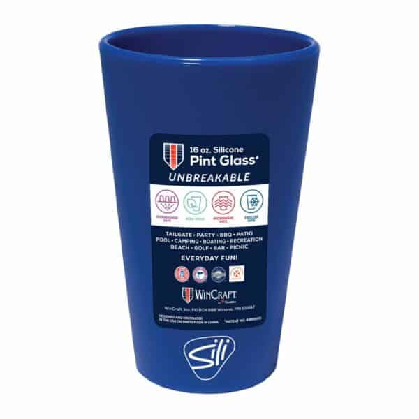 Northwestern University Wildcats 16 oz. White Marbleized Silicone Pint Glass With Stylized N Design - Image 2