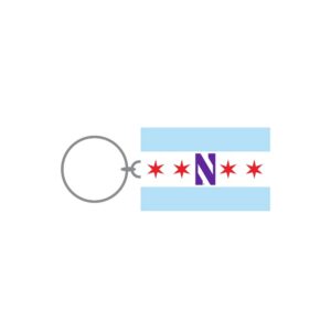 Northwestern University Wildcats Chicago Flag Acrylic Key Chain