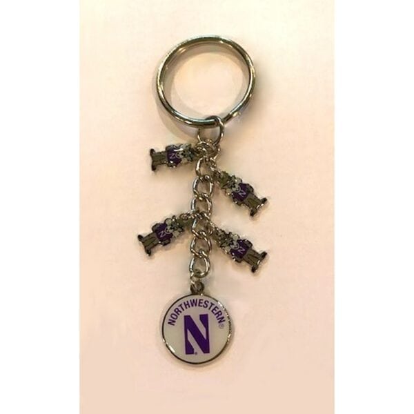 Northwestern University Wildcats Willie The Wildcat Charm Keychain - Image 3