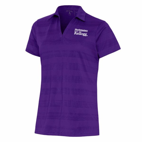 Northwestern I Kellogg Antigua Women's Compass Purple Multi Polo Shirt
