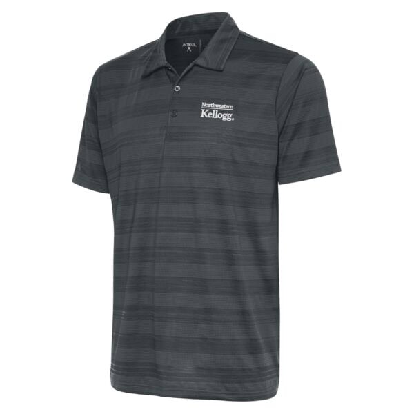 Northwestern I Kellogg Men's Antigua Charcoal Multi Compass Polo Shirt