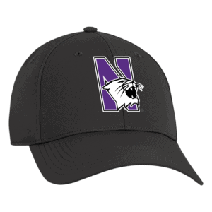 Northwestern University Wildcats Ahead Constructed Performance Graphite Velcro Back Hat with N-Cat Design