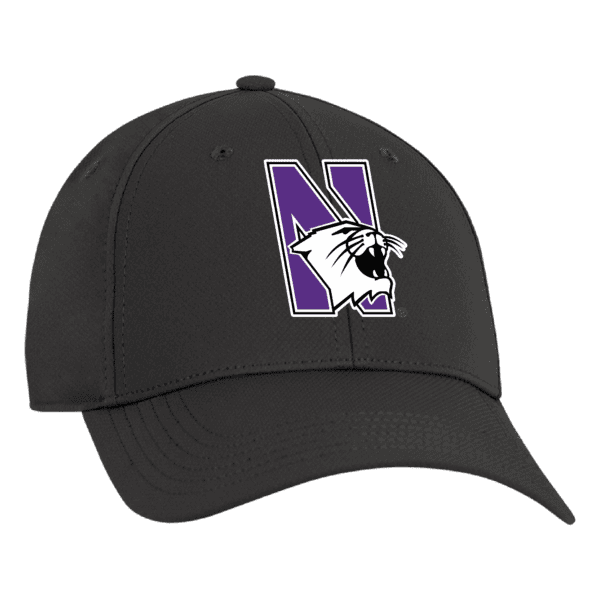 Northwestern University Wildcats Ahead Constructed Performance Graphite Velcro Back Hat with N-Cat Design
