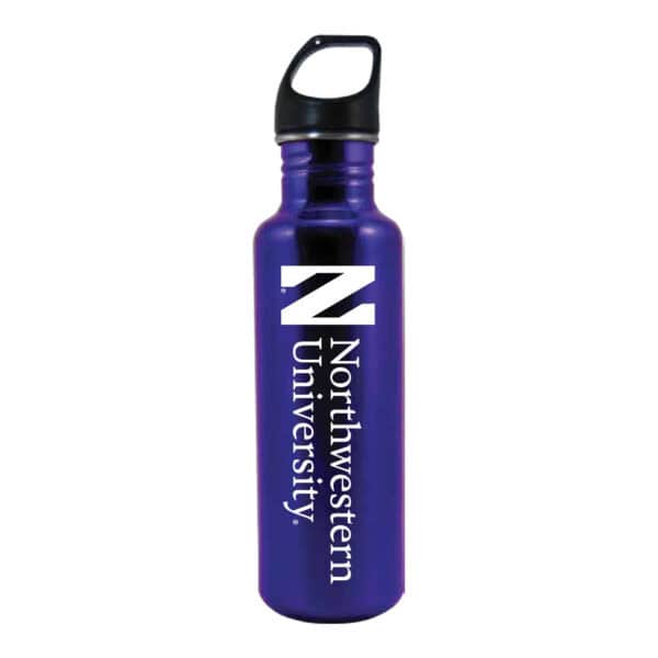 Northwestern University Wildcats 24 oz. Purple Stainless Steel Water Bottle With N & Northwestern University Design