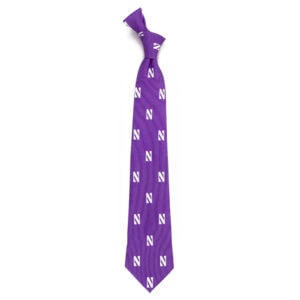 Northwestern University Wildcats Purple Prep Necktie with Stylized N design