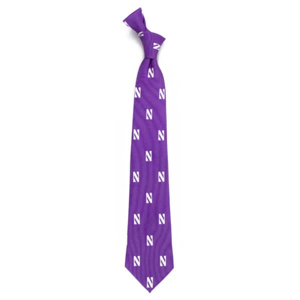 Northwestern University Wildcats Purple Prep Necktie with Stylized N design
