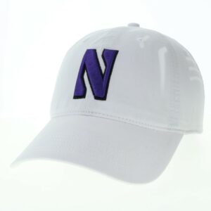Northwestern University Wildcats Super Light Weight Legacy Unconstructed Adjustable Vintage Washed White Terra Twill Hat with Stylized N Design