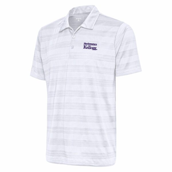 Northwestern I Kellogg Men's Antigua White Multi Compass Polo Shirt