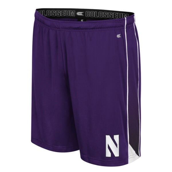Northwestern University Wildcats Colosseum Men's Online Shorts in Purple Color and Stylized N Design