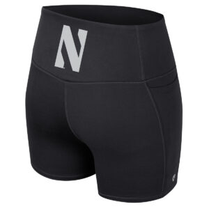 Northwestern University Wildcats Colosseum Women's Sorority Row Black Bike Short with Stylized N Design