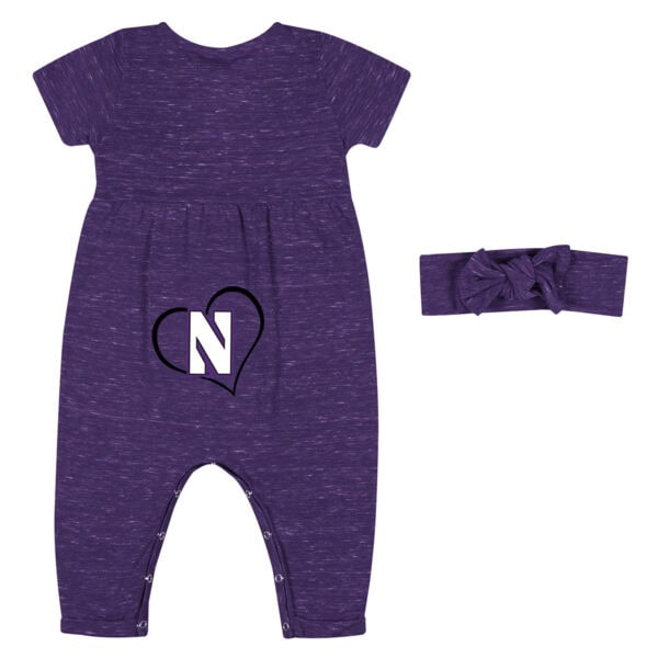 Northwestern University Wildcats Colosseum Infant Girls Fleet Romper - Image 2