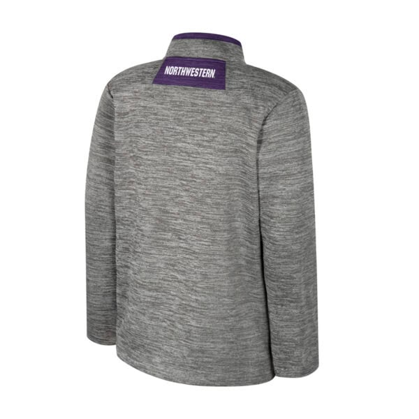 Northwestern University Wildcats Colosseum Youth Rylos 1/4 Zip Fleece (Nickel Grey/Purple) - Image 2