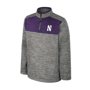 Northwestern University Wildcats Colosseum Youth Rylos 1/4 Zip Fleece (Nickel Grey/Purple)
