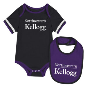 Northwestern I Kellogg Colosseum Infant Black Onesie & Bib Set