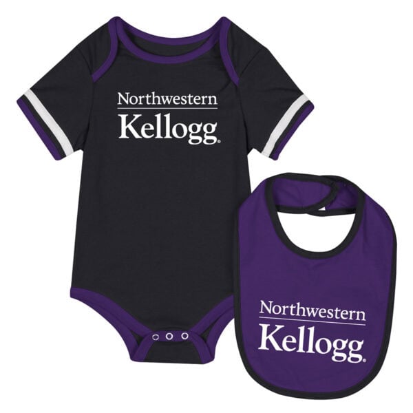 Northwestern I Kellogg Colosseum Infant Black Onesie & Bib Set