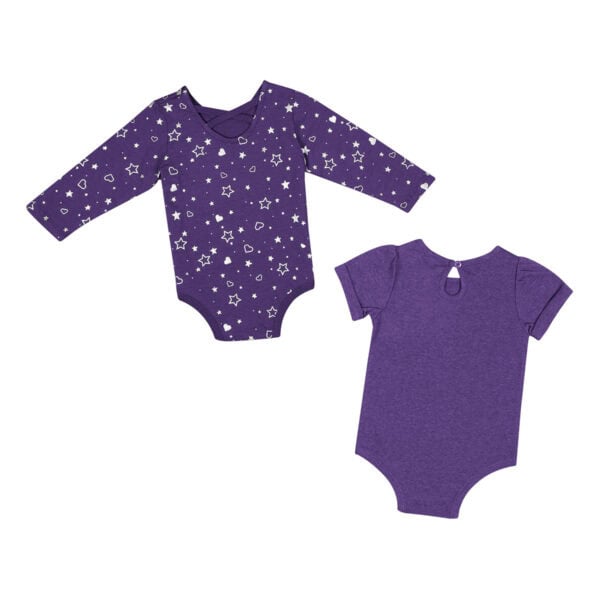 Northwestern University Wildcats Infant Girls Star Purple Onesie Set - Image 2