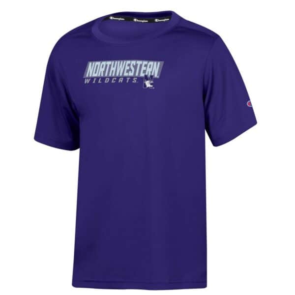 Northwestern University Wildcats Youth Purple Champion Short Sleeve Impact Tee