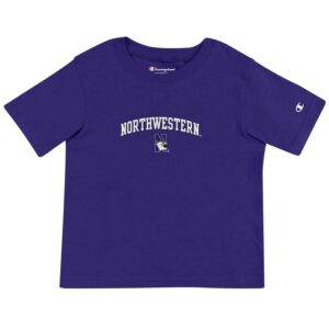 Northwestern University Wildcats Toddler Purple Champion Short Sleeve Tee with Arch over N-Cat Design