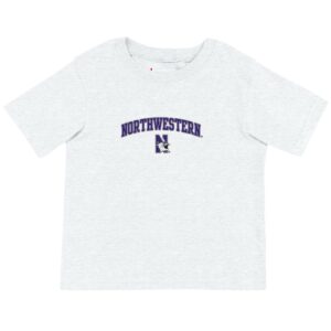 Northwestern University Wildcats Toddler White Champion Short Sleeve Tee with Arch over N-Cat Design
