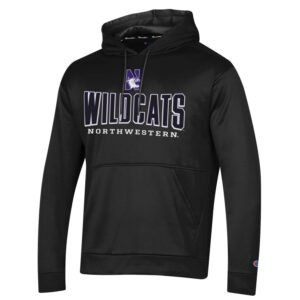 Northwestern University Wildcats Men's Champion Black Recycled Poly Fleece Hood