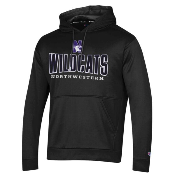 Northwestern University Wildcats Men's Champion Black Recycled Poly Fleece Hood