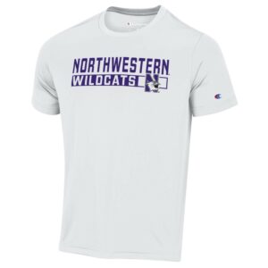 Northwestern University Wildcats Men's White Short Sleeve Impact Tee Shirt