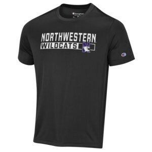 Northwestern University Wildcats Men's Black Short Sleeve Impact Tee Shirt