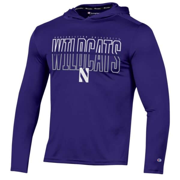 Northwestern University Wildcats Men's Purple Impact Hooded Long Sleeve Tee