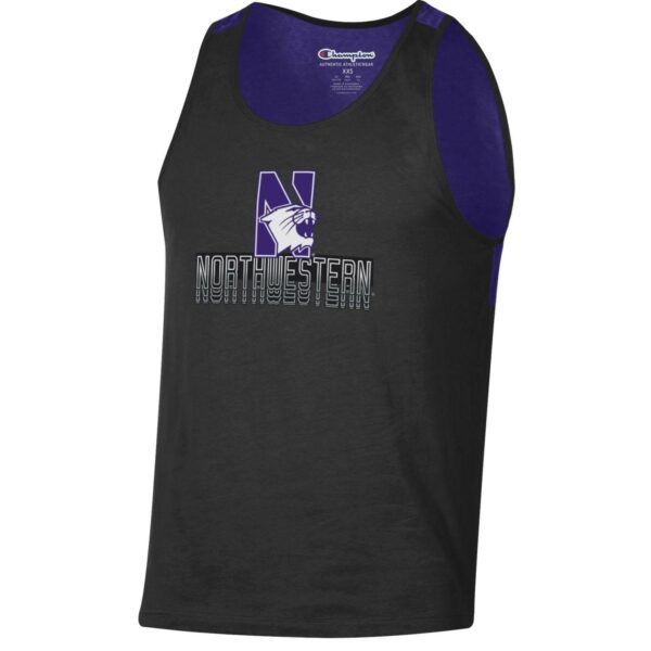 Northwestern University Wildcats Men's Purple/Black Color Blocked Tank Top
