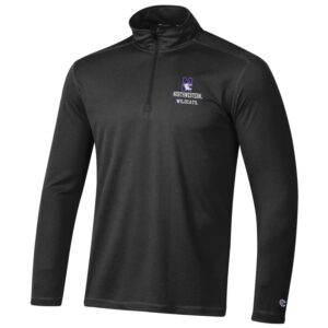 Northwestern University Wildcats Men's Champion Black Textured 1/4 Zip