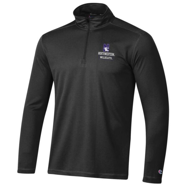 Northwestern University Wildcats Men's Champion Black Textured 1/4 Zip