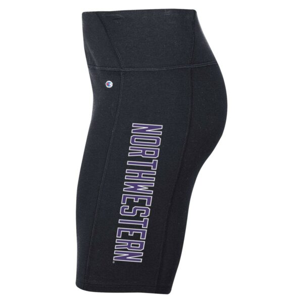 Northwestern University Wildcats Women’s Champion Football Fan Black 7" Biker Shorts