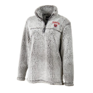 Evanston Wildkits Adult Frosty Grey Sherpa Quarter Zip Pullover Jacket by Boxercraft