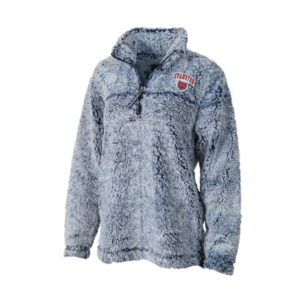 Evanston Wildkits Adult Frosty Blue Sherpa Quarter Zip Pullover Jacket by Boxercraft