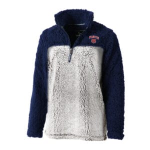 Evanston Wildkits Adult Navy & Frosty Grey Sherpa Quarter Zip Pullover Jacket by Boxercraft