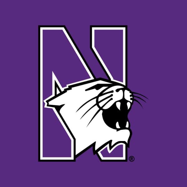 Northwestern University Wildcats Square Table Cover With Multi Color N-cat Design 48"X48"