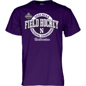 Northwestern University Wildcats Field Hockey 2024 National Champions Purple T-Shirt