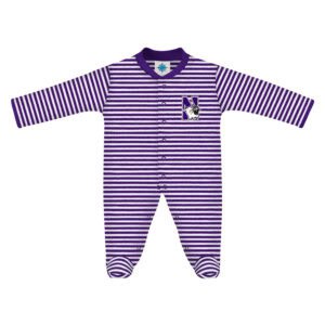 Northwestern University Wildcats Purple & White Stripped Footed Romper