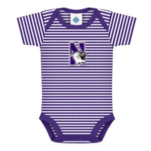 Northwestern University Wildcats Infant Purple & White Stripped Bodysuit Onesie