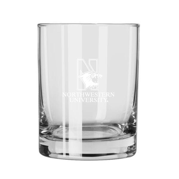 Northwestern University Wildcats 13.5 oz. Laser Engraved Executive Cocktail Glass With N-Cat Design