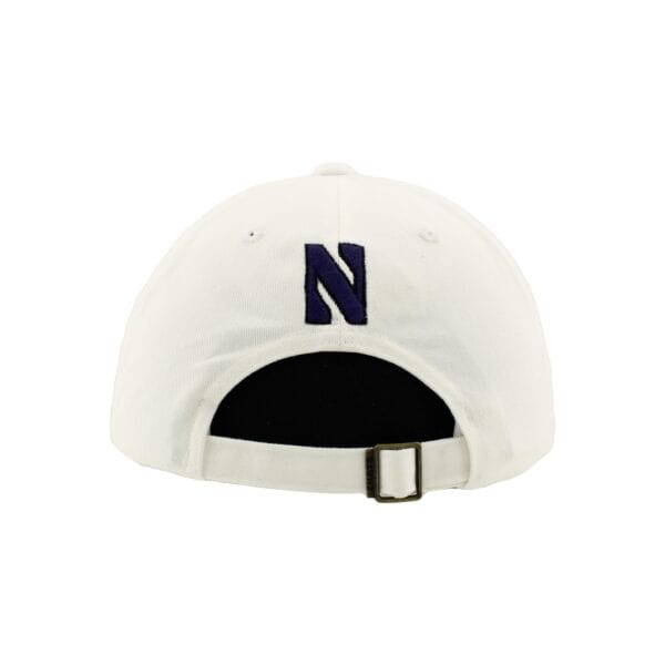Northwestern University Wildcats Zephyr Unconstructed Adjustable White Hat with Tokyodachi Willie the Wildcat Design - Image 4
