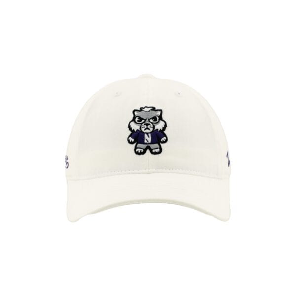 Northwestern University Wildcats Zephyr Unconstructed Adjustable White Hat with Tokyodachi Willie the Wildcat Design - Image 5