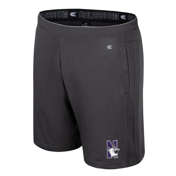 Northwestern University Wildcats Colosseum Men's Forget Shorts in Charcoal Color - N-Cat Design