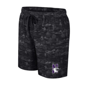Northwestern University Wildcats Colosseum Men's Ozark Black Swim Short