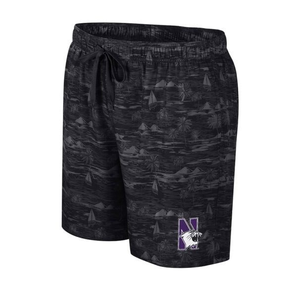 Northwestern University Wildcats Colosseum Men's Ozark Black Swim Short