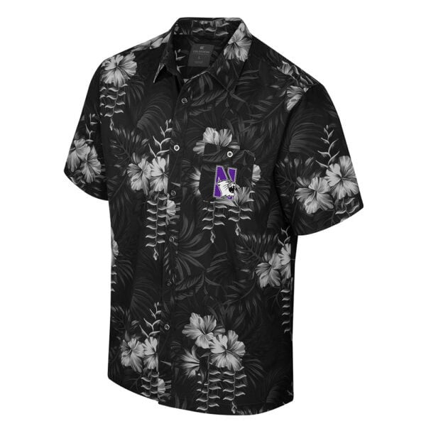Northwestern University Wildcats Colosseum Men's Camino Black Camp Shirt 