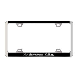 Northwestern I Kellogg CB-50 Series Laser Engraved Two Tone Chrome/Black License Plate Frame